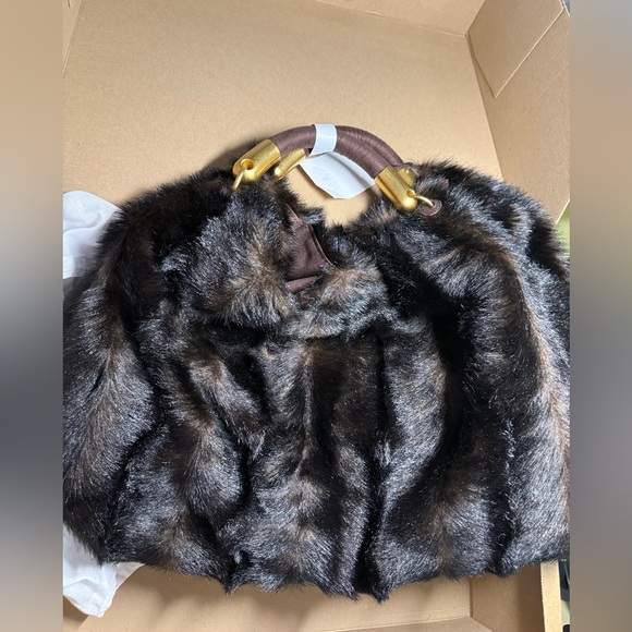 Zara FAUX FUR MAXI BAG - Picture 6 of 6